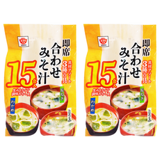 Masuya Miso 升屋 15食入綜合即食味噌湯，含3種食材：裙帶菜、豆腐和青蔥, 300g, 2袋