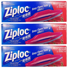 Ziploc 密保諾 密實袋,中(17.7 x 18.8cm),25個,3盒, 中(17.7 x 18.8cm)
