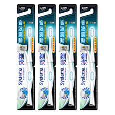 LION 獅王 Systema 細潔 音波震動牙刷 小巧頭專用刷頭 2入 Set, 雙重細毛搭配音波震動, 口腔360度徹底潔淨, 4組