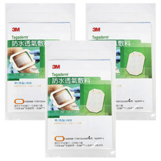 3M 防水透氣敷料, 10x12公分, 4片裝, 中/大傷口專用, 10 x 12cm, 4片, 3袋