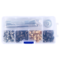 扣眼Set 4種扣眼各50入+工具套組, 混合1組, 黃銅材質, 混合顏色, 1盒