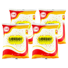台糖 精製細砂糖, 甜度適中, 品質優良, 1kg, 4包