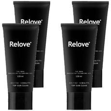 Relove男性專用私密潔淨凝露-英國紳士, 涼感洗淨, 120ml, 4條