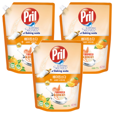 Pril 淨麗 小蘇打洗碗精 柑橘香 1L 包, 3包