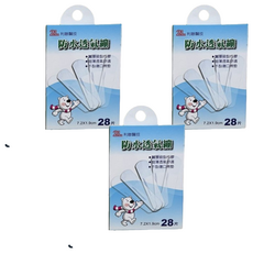 利聯醫技 防水透氣繃, 保護傷口 溫和舒適 彈性透氣佳, 28片, 3盒