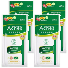 MENTHOLATUM 曼秀雷敦 Acnes 清爽吸油面紙 Set, 3倍吸油能力, 60片裝, 60張, 4盒