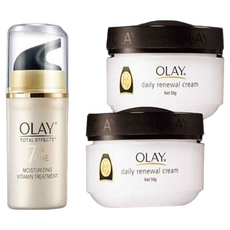 OLAY 歐蕾 滋潤淡紋優惠組 活膚菁華霜50g*2+多元修護晚霜14g, 1組