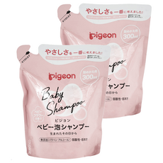 pigeon 貝親 洗髮慕斯補充包 粉色花香, 300ml, 2包