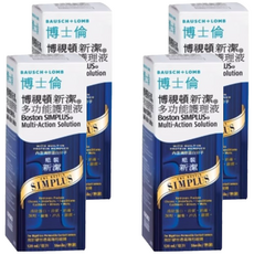 BAUSCH LOMB 博士倫 博視頓新潔 多功能護理液, 清除蛋白, 消毒, 調理, 緩衝, 沖洗, 濕潤, 120ml, 4個