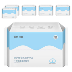 一次性洗臉巾 珍珠紋 天空藍 100抽, 6包