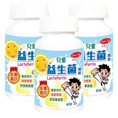 good Life 得意人生 兒童益生菌嚼錠 含乳鐵蛋白, 60顆, 800mg, 3罐