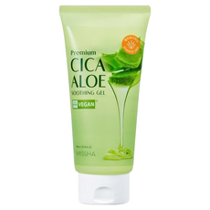 MISSHA 積雪草蘆薈舒緩凝膠, Premium CICA ALOE SOOTHING GEL, 純素, 300ml, 1條