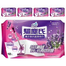farcent 花仙子 驅塵氏 抗菌濕拖巾 薰衣草 12張, 5包