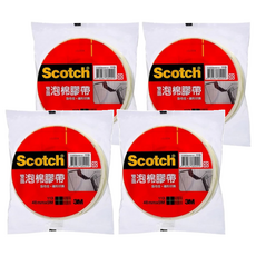 3M Scotch 雙面泡棉膠帶 #113, 黏性佳，離形好撕, 48mmx5M, 4個