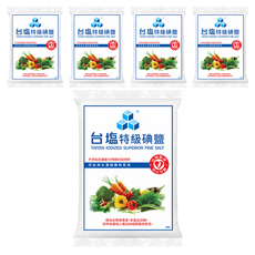 TAIYEN 台塩生技 特級碘鹽, 添加海水濃縮礦物質液，保留食材原味，提升料理風味, 1kg, 5包