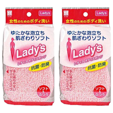 KOKUBO 小久保 Lady's 女性專用洗澡海綿 抗菌防臭, 2個