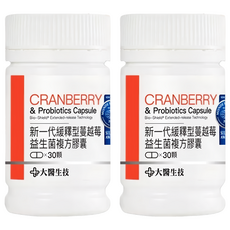 大醫生技 蔓越莓益生菌複方膠囊, 30顆, 2罐
