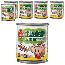 牛頭牌 金鑽玉米粒, 真空封罐技術, SGS檢驗合格, 無添加防腐劑, 適合素食者, 泰國原裝進口, 185g, 6罐