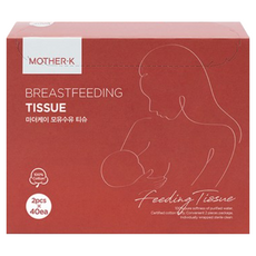 MOTHER-K 哺乳潔膚濕紙巾 2張40包1盒, 純棉材質, 獨立包裝, 哺乳清潔, 呵護肌膚, 40包, 1盒