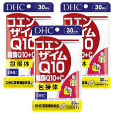 DHC 輔酶Q10+C膠囊食品, 含維生素C, 促進代謝, 養顏美容, 30日份, 30顆, 209mg, 3包