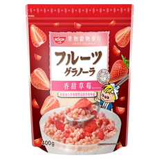 NISSIN 日清 綜合水果穀物脆 香甜草莓, 高溫烘焙, 含膳食纖維, 400g, 1包