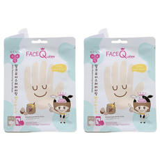 FACEQueeN 蜂蜜牛奶保濕護手膜, 超密著手套式, 牛奶嫩白滋潤精華, 可觸碰手機, 16g, 2包