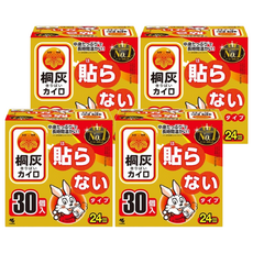 KOBAYASHI 小林製藥 桐灰 手握式 小白兔暖暖包, 非黏貼型 暖暖包, 持續發熱24小時, 30入, 4盒