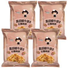 維力 張君雅小妹妹 黑胡椒牛排風味拉麵條餅, 65g, 4包
