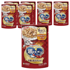 unicharm pet 銀湯匙 鬆軟口感 貓餐包, 鮪魚 + 鰹魚 + 雞胸肉, 60g, 7包
