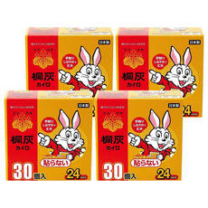 KOBAYASHI 小林製藥 桐灰 小白兔 貼式暖暖包 Set, 持久溫暖，持續發熱可達14小時，最高溫度63℃，平均溫度53℃, 4盒