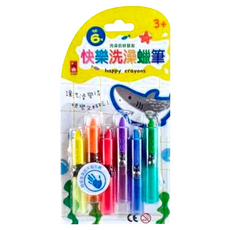 風車 FOOD超人 快樂洗澡蠟筆套裝, 6色入, 3歲以上適用, 色彩鮮明, 顏色飽和, 1組, Multicolor