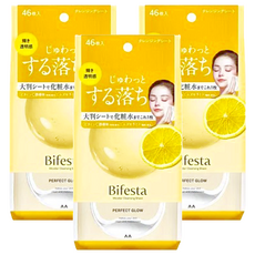 Bifesta 碧菲絲特 透亮調理卸妝棉3包入，溫和卸妝保濕，展現透亮美肌, 3包, 46片