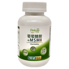 Dolican 多立康 葡萄糖胺+MSM, 90粒, 鯊魚軟骨, 膠原蛋白, 90顆, 1.224g, 1罐