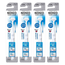 LION 獅王 NONIO 終結口氣舌苔清潔棒, 高密極細軟毛 溫柔清潔舌苔 特殊橡膠刮頭 徹底帶走污垢, 18g, 4支