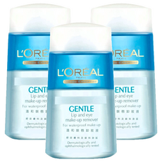 L'OREAL PARiS 巴黎萊雅 溫和眼唇卸妝液, 溫和配方, 輕鬆卸除濃密眼妝, 125ml, 3瓶