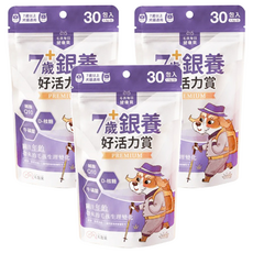 MAOUP 毛起來 毛孩每日健康賞 7歲+銀養好活力賞 營養品, 心血管保養, 30包, 3袋