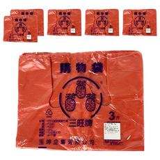 橘之屋 塑膠背心袋, 適用於餐飲業/購物/商店，輕巧好拿，方便攜帶，3斤, 47*26cm, 17入, 6包
