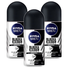 NIVEA 妮維雅 男士止汗爽身乳液 無印乾爽, 5合1, 48小時防護, 50ml, 3瓶