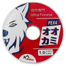 JiNDO Wolf 雪狼 激細 微物 4股 路亞 PE 釣線, PEX4 0.16mm 6.8kg, 1.0號, 1個