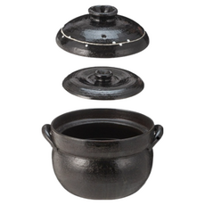 日本製 二合雙蓋炊飯鍋/陶鍋，1.5L容量，適合2-3人家庭使用，帶把手, 19cm, 小森林款, 1個