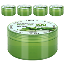 LALAFOLIE 蘆薈舒緩凝膠 Set 5, 100% 蘆薈, 臉部及身體適用, 300ml, 5罐