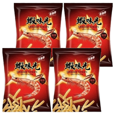裕榮食品 蝦味先 麻辣口味, 55公克, 非油炸, 55g, 4包