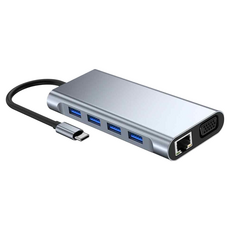 ANTIAN 11合1 Type-C多功能HUB轉接器/Mac筆電轉接頭擴展塢/傳輸擴充集線器 PD快充/HDMI/USB3.0/SD/TF 原廠保固, 1個, 單一顏色