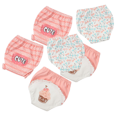 Vanibaby 幼兒學習褲 Set 3件, 6層脫脂紗布, 防水透氣, 醫學級脫脂棉, 100cm, 粉紅蛋糕, 2組