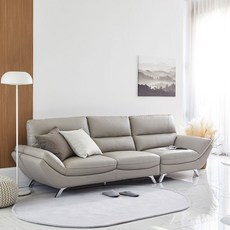 [MODERN HOUSE 중계점] [가구] 테르니 4인 가죽소파 세트 GREY LS22SET013