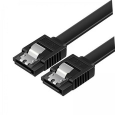 2PCS SATA 케이블 III 3 데이터 코드(잠금 래치 포함) HDD SDD 스트레이트용 3.28피트, 100cm, 블랙 스트레이트, 플라스틱