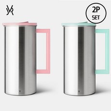 JVR (2P 1SET) 스텐 물병 1.6L 가정용물병, 1600ml, 핑크+민트