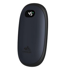 Unigear 충전식 손난로 보조 배터리 기능 포함 USB 전기 손난로 반복 이용 가능 전기소카 5200mAh 핸드폰충전기 35-55°C 자유온도 조절가능 3초 양면 급속 발열