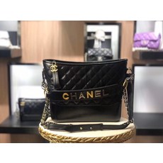 (샤넬.CN) 골드 로고 가브리엘 호보백 블랙 28cm