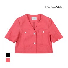 미센스 브이넥 단추포인트반팔 자켓_MB26JKM117Z1065991